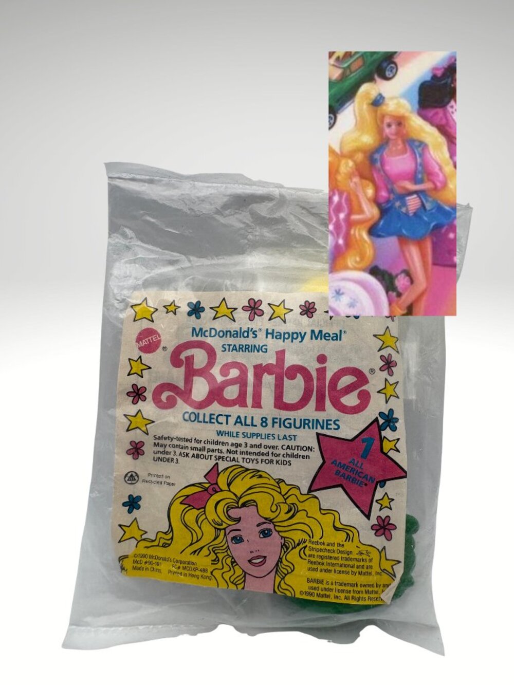 NEW SEALED VINTAGE Barbie All American Barbie #1 1990 McDonalds (SKU: 925TO)